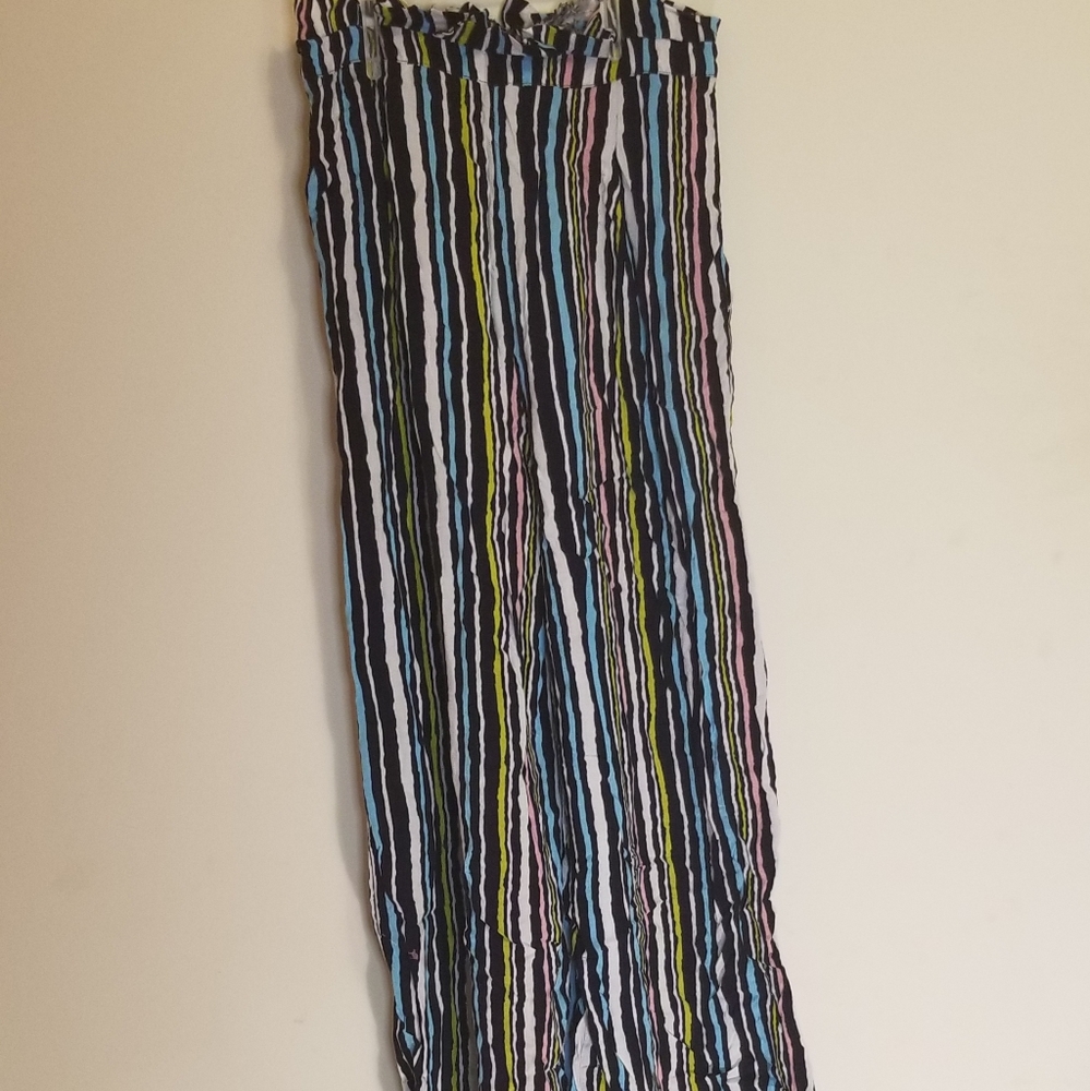 Ruffled waist flowy pants